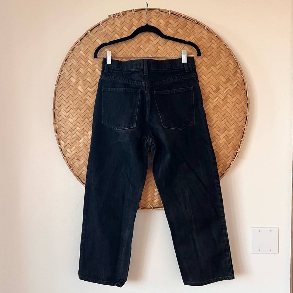 UNIQLO UNISEX CLASSIC BLACK JEANS CAPSULE WARDROBE CLOSET STAPLE PREP PREPPY EUC - Picture 7 of 12